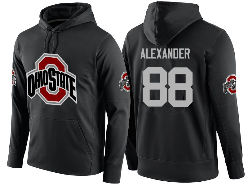 Men Ohio State Buckeyes #88 AJ Alexander Name-Number Hoodies-Black
